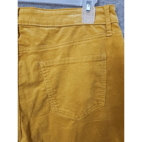 Croft Barrow Corduroy Pants Womens 16 Golden Yellow Straight Leg Stretch NEW - Picture 4 of 8